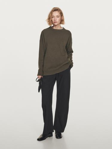 Jersey punto oversize 100% cashmere - marrón vigoré de Zara