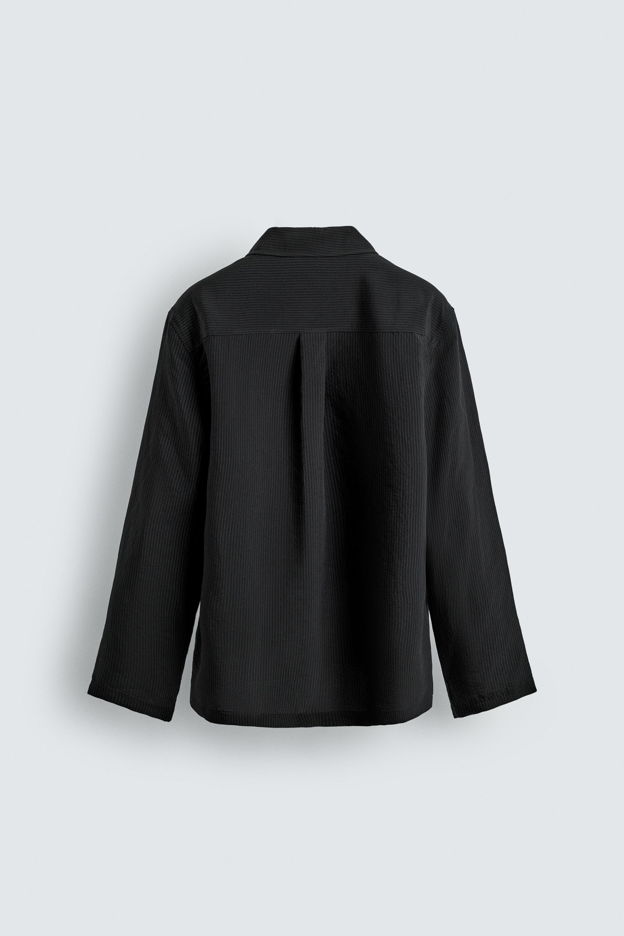 SURCHEMISE FLUIDE EN JACQUARD À RAYURES
