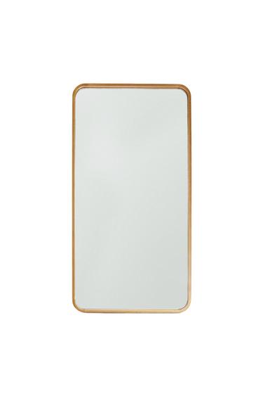LARGE ROUND FULL LENGTH MIRROR WITH FRAME - Light beige by Zara