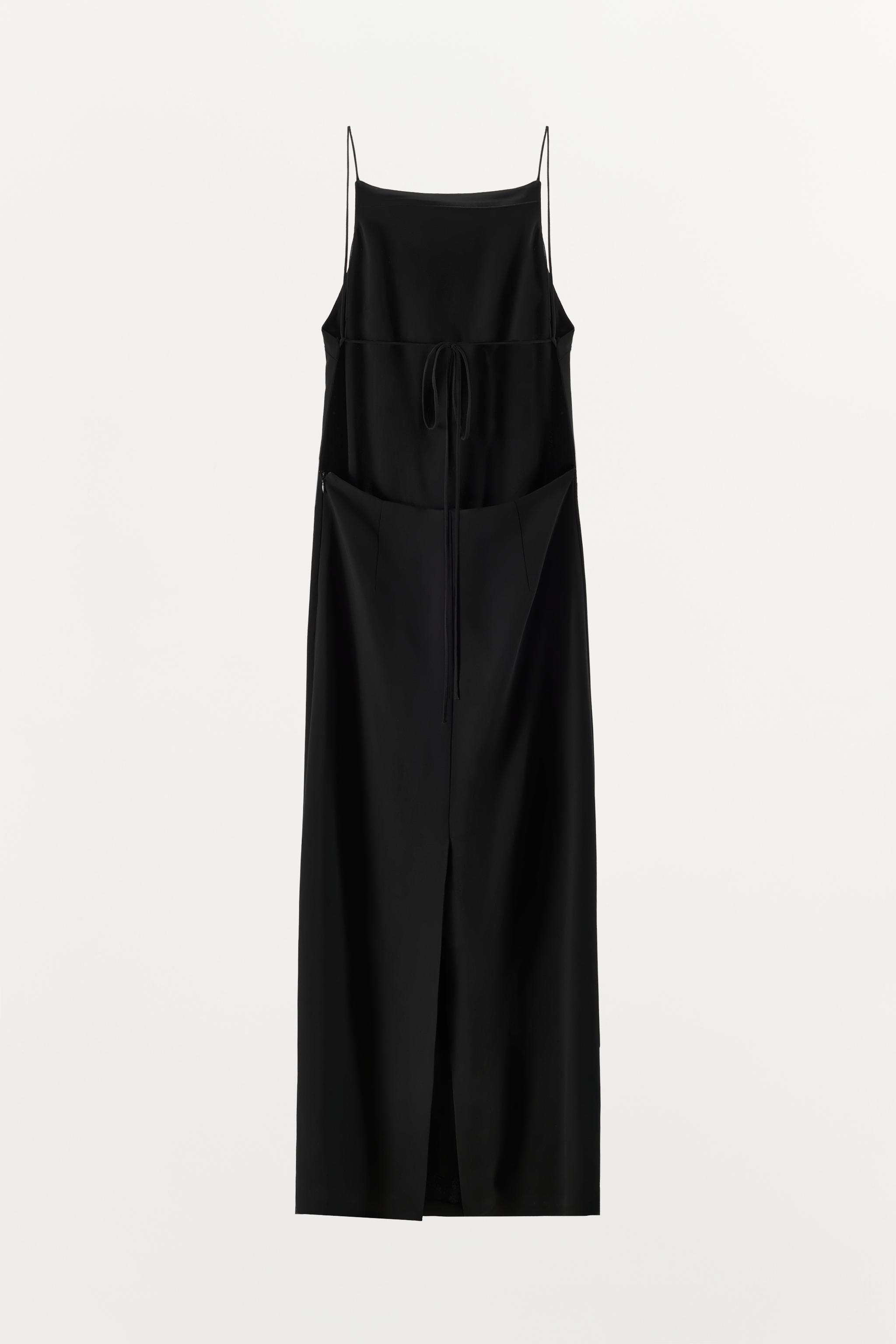 Zara VİSKOZ KARIŞIMLI ASKILI UZUN ELBİSE görsel 5