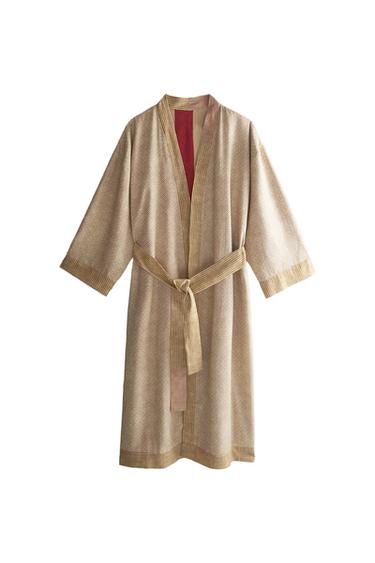DRESSING GOWN WITH CONTRAST PRINTS | KATHARINE POLE - Beige by Zara