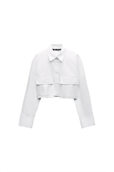 CROPPED GABARDINE SHIRT