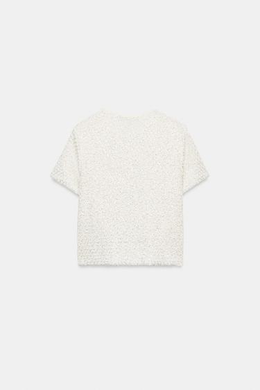 GILET EN MAILLE PAILLETTES ET FIL MÉTALLISÉ - Écru de Zara - Image 6
