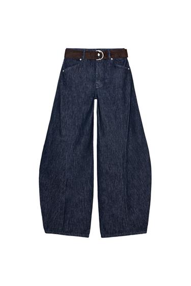JEANS ZW COLLECTION BARREL CINTURÓN - Azul de Zara