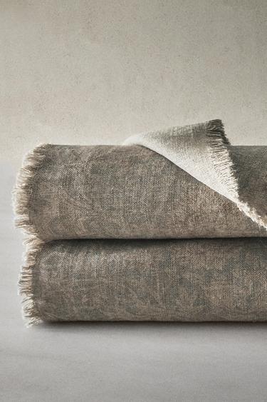 Zara MORRIS & CO. WASHED LINEN BEDSPREAD - Blue
