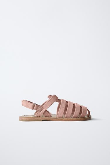 LEATHER CAGE SANDALS - Pink by Zara