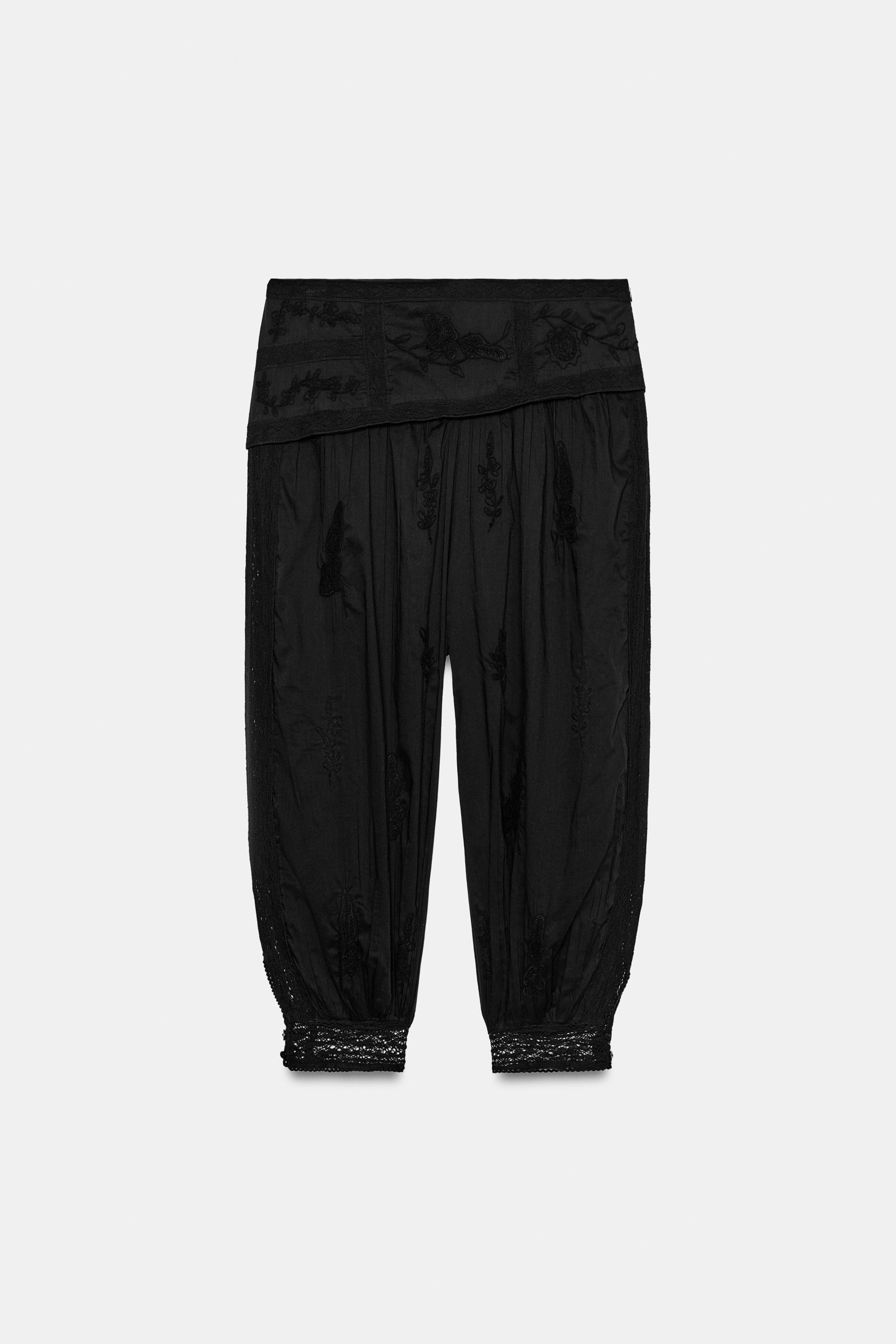 Женские брюки Zara ZW COLLECTION EMBROIDERED BALLOON PANTS — фото 6