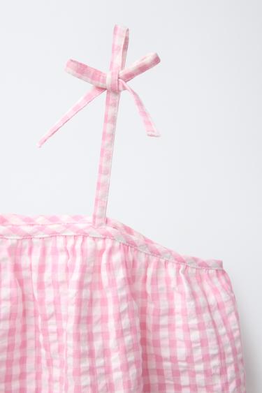 6-14 YEARS/GINGHAM CHECK PYJAMAS - Pink by Zara
