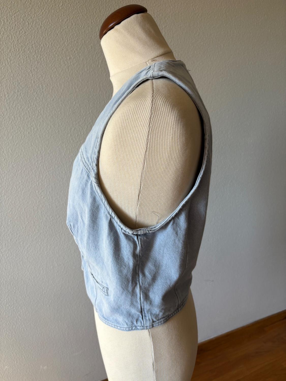 Z1975 DENIM CROPPED WAISTCOAT - Image 3