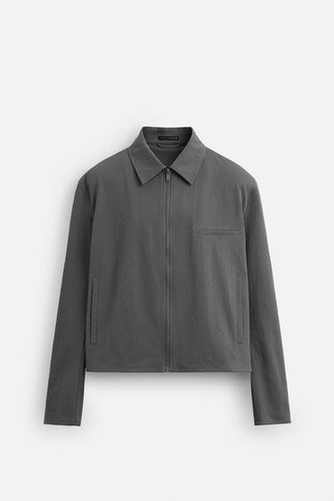SEERSUCKER JACKET - Anthracite Grey by Zara