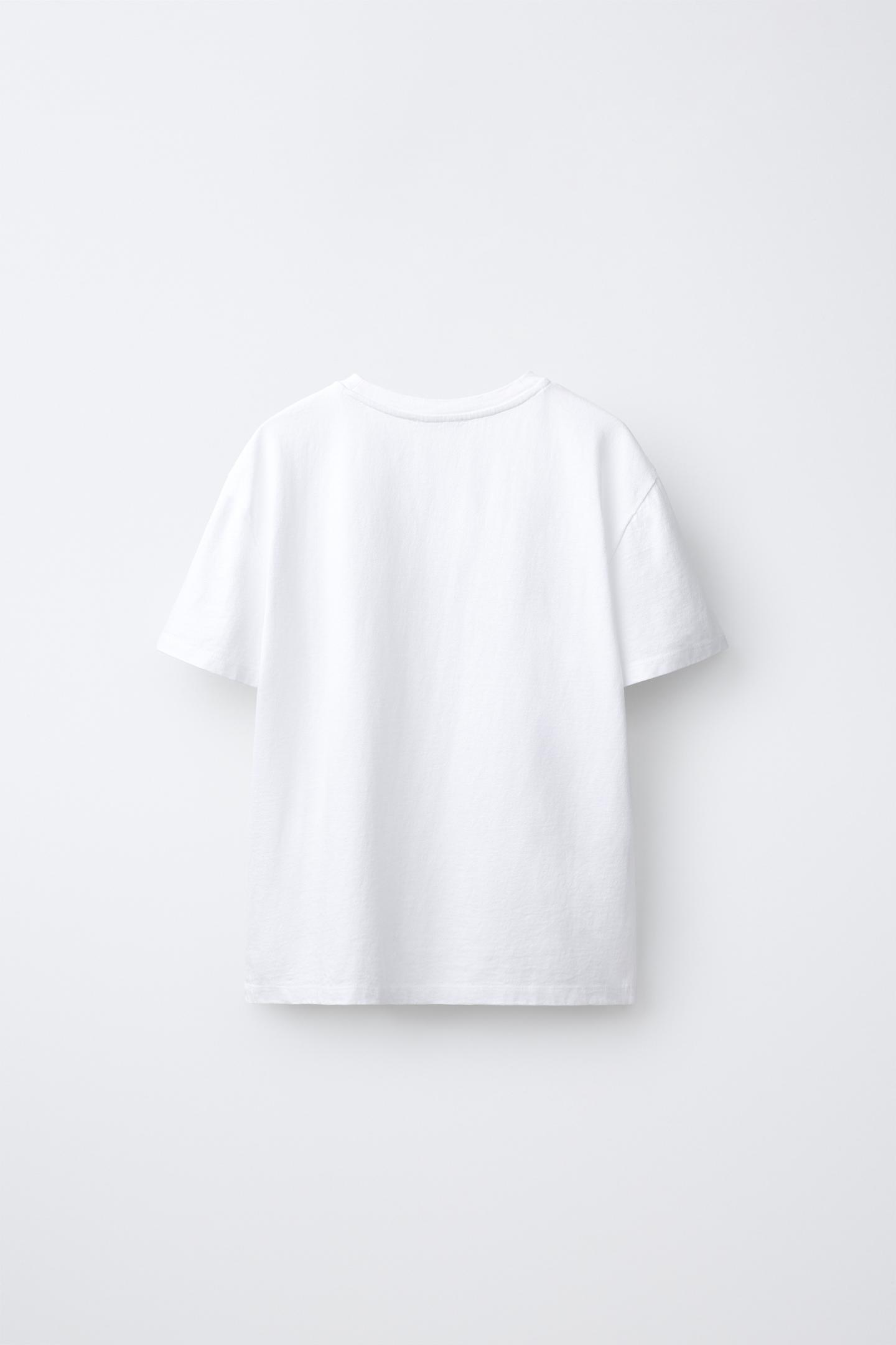 Женская футболка Zara 0FR. Paris X ZARA Contrast Text, цвет: Белый — фото 3