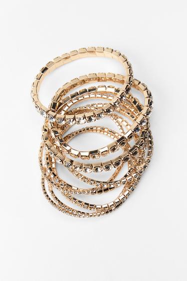 LOT DE BRACELETS ÉLASTIQUES À BIJOUX - Doré de Zara - Image 1