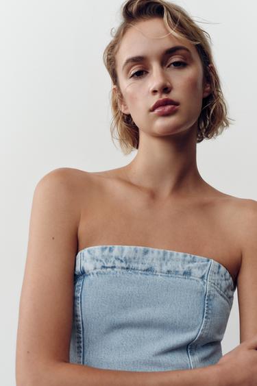 TOP Z1975 EN JEAN BUSTIER - Bleu clair de Zara - Image 2