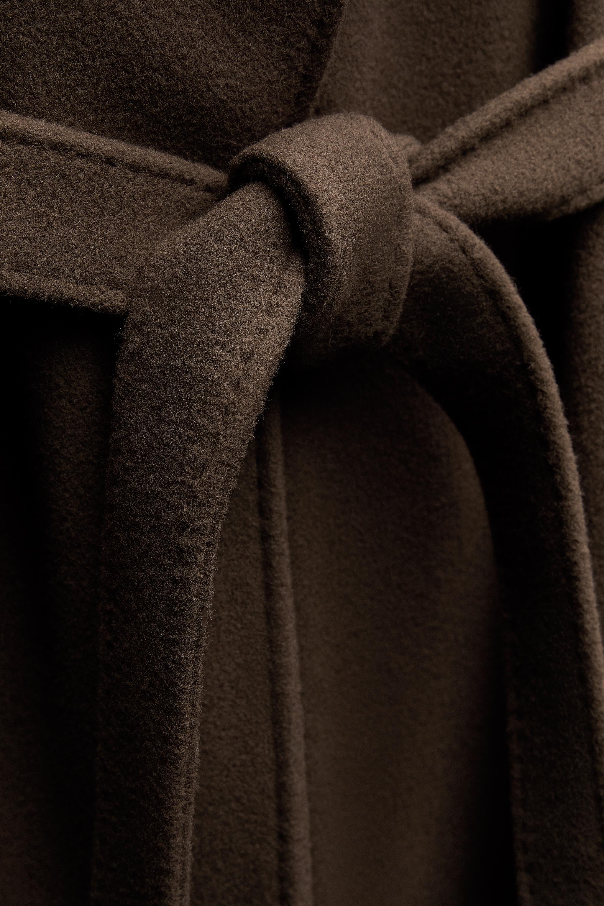 MANTECO WOOL HOODED COAT ZW COLLECTION - Brown | ZARA United States