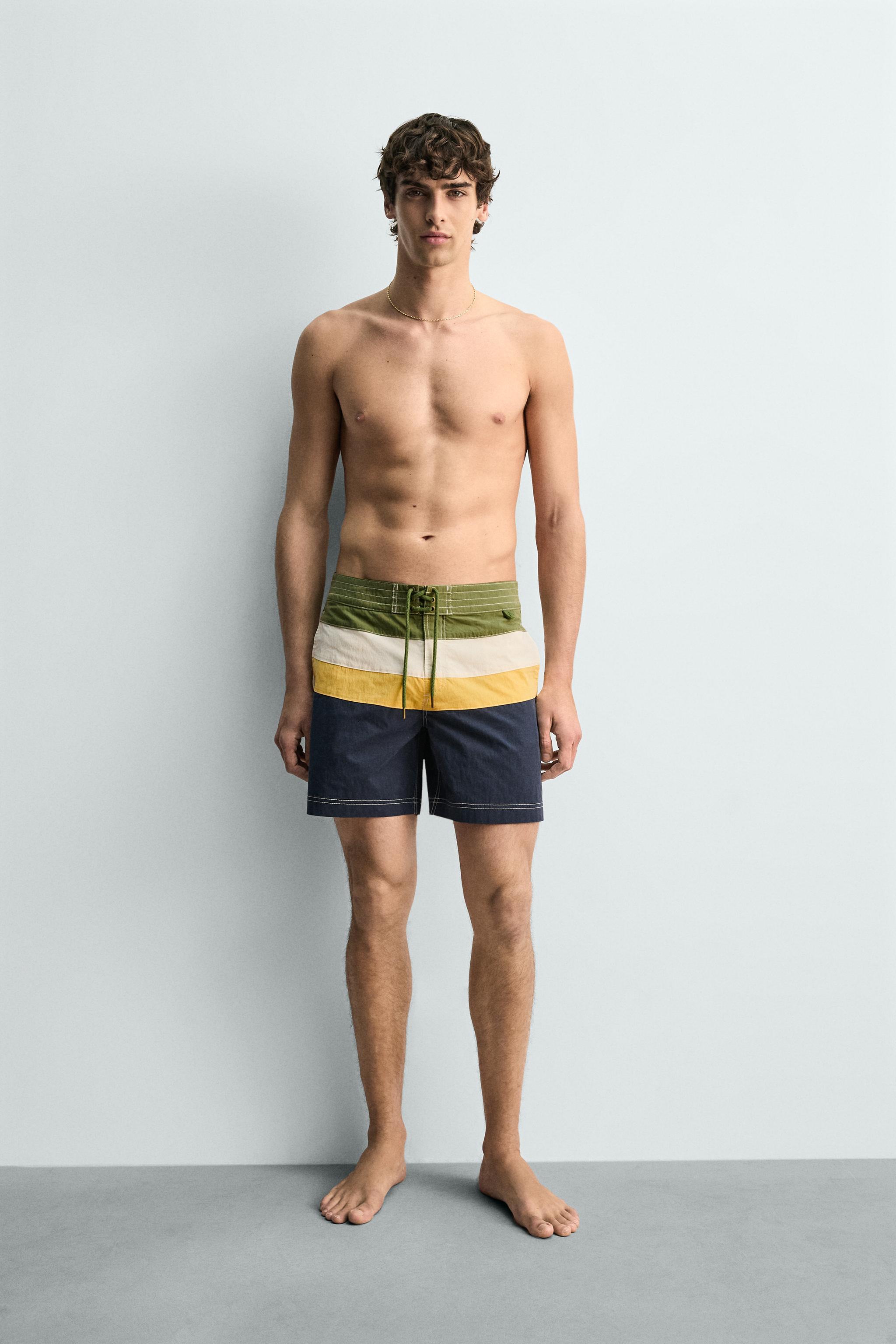 MAILLOT DE BAIN LONG À BANDES