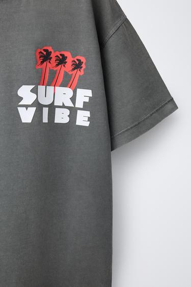 SURF PRINT T-SHIRT - Anthracite grey by Zara - Image 2