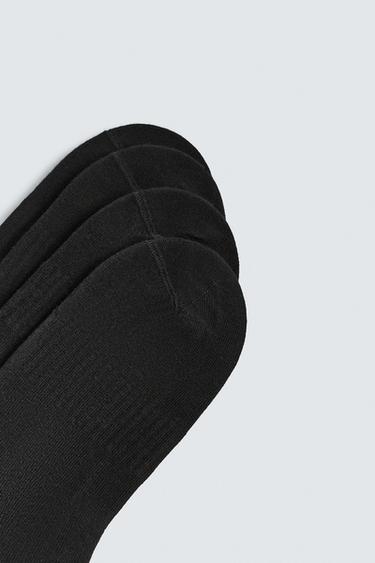 PACK OF 4 NO-SHOW SOCKS - Black by Zara