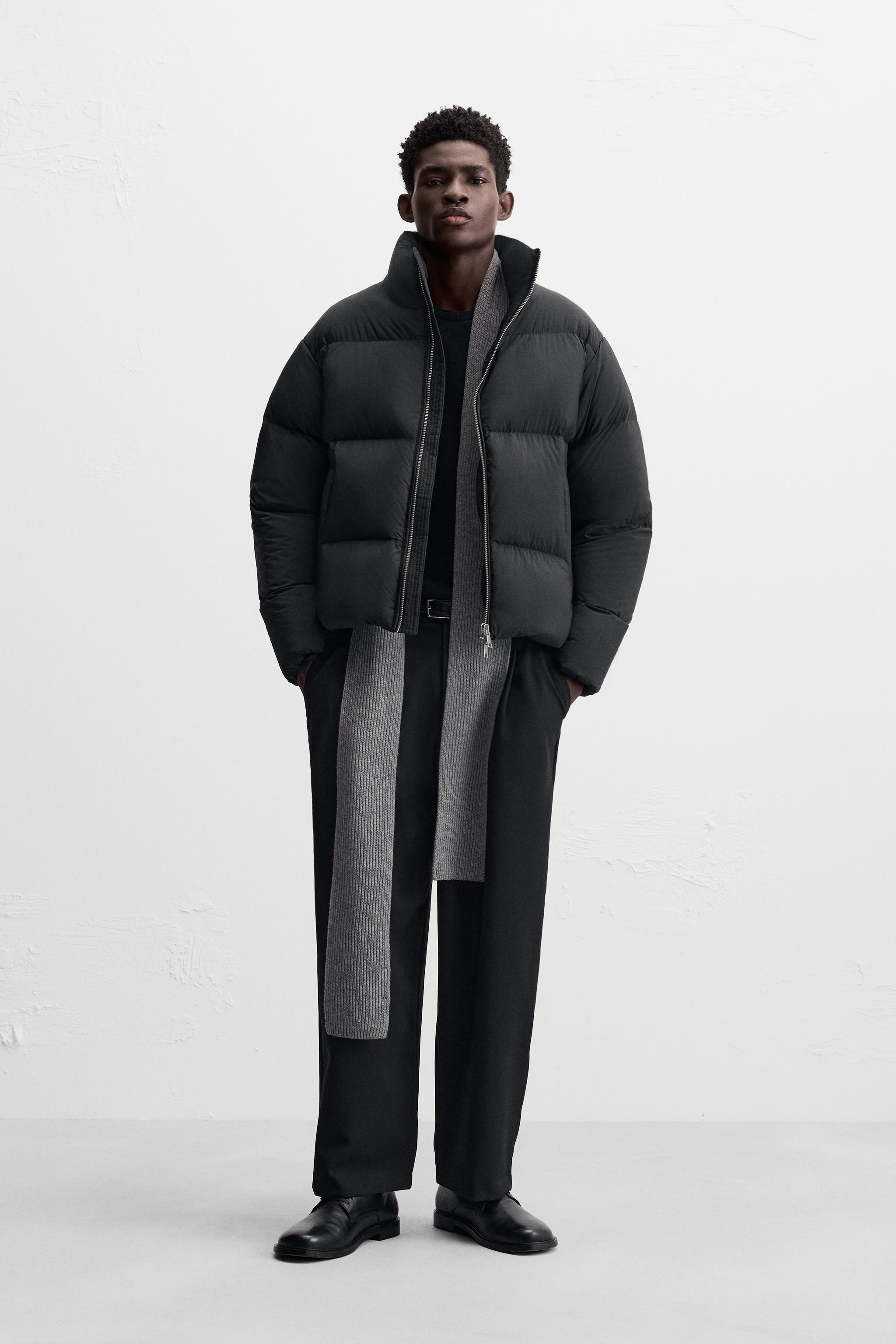 Black puffer jacket zara online