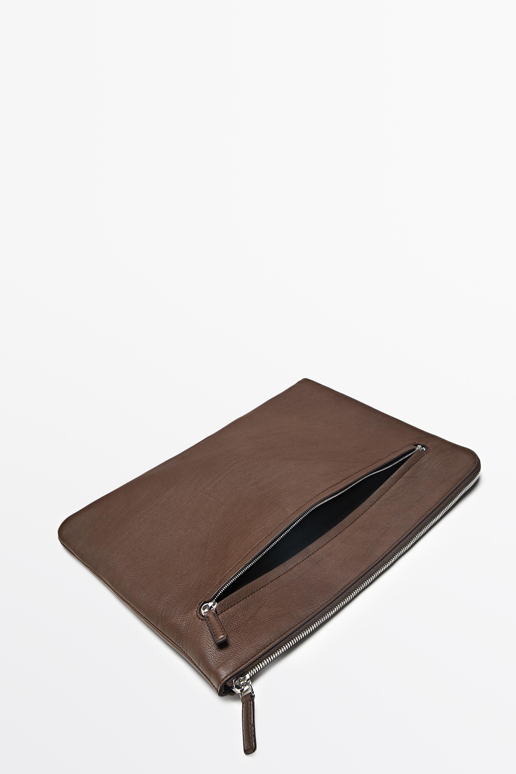 Housse ordinateur portable L en cuir nappa