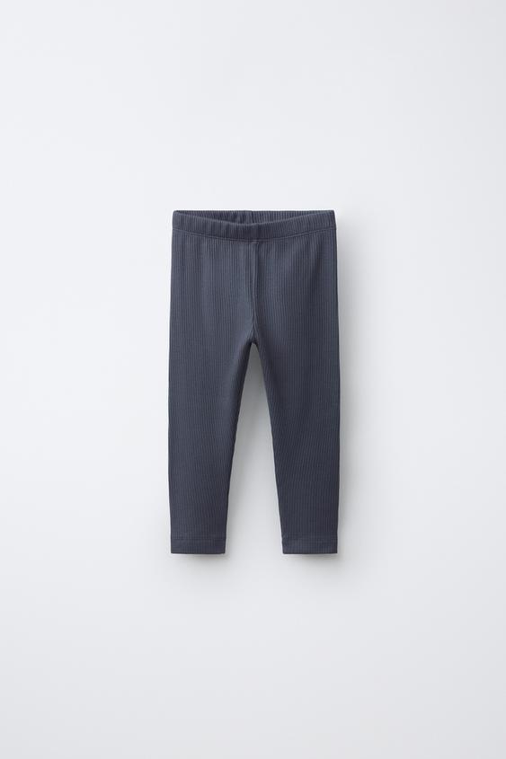 PLAIN RIBBED LEGGINGS - Navy blue de Zara - Imagen 0