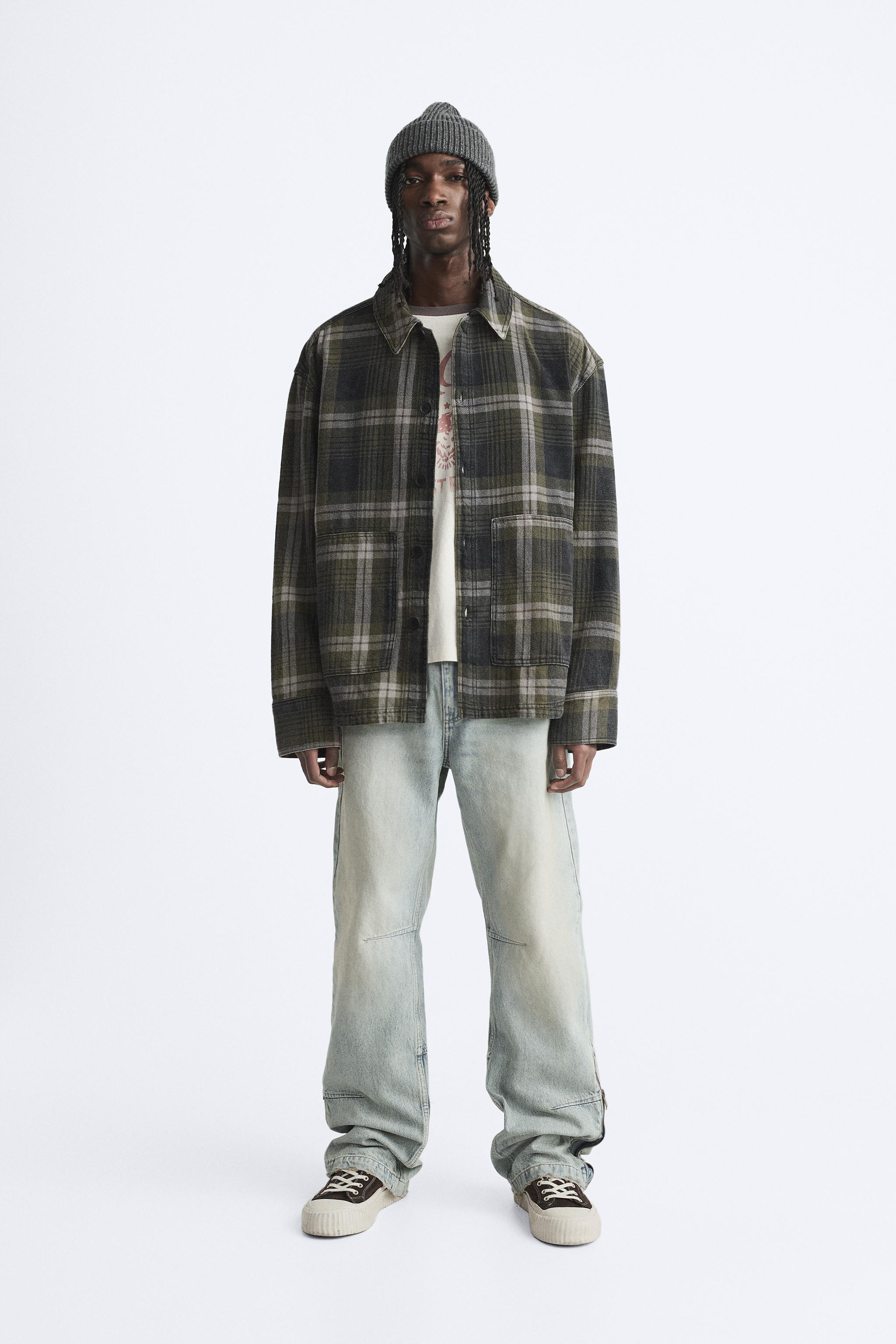 PLAID OVERSHIRT - Khaki