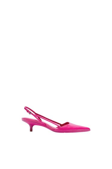 LEATHER BACKLESS HIGH HEEL SHOES