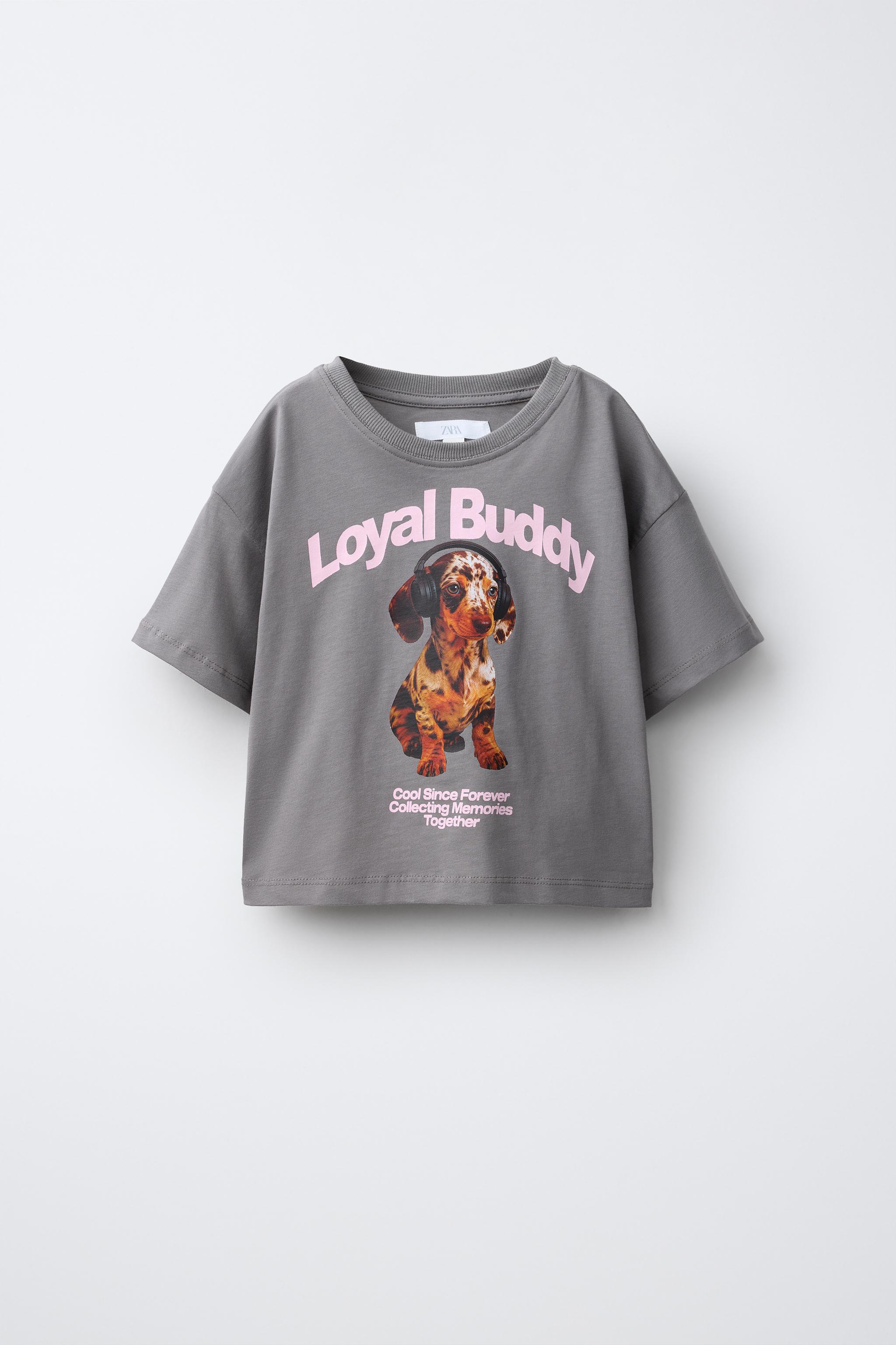 TEXT AND DOG GRAPHIC T-SHIRT - Anthracite grey | ZARA United States
