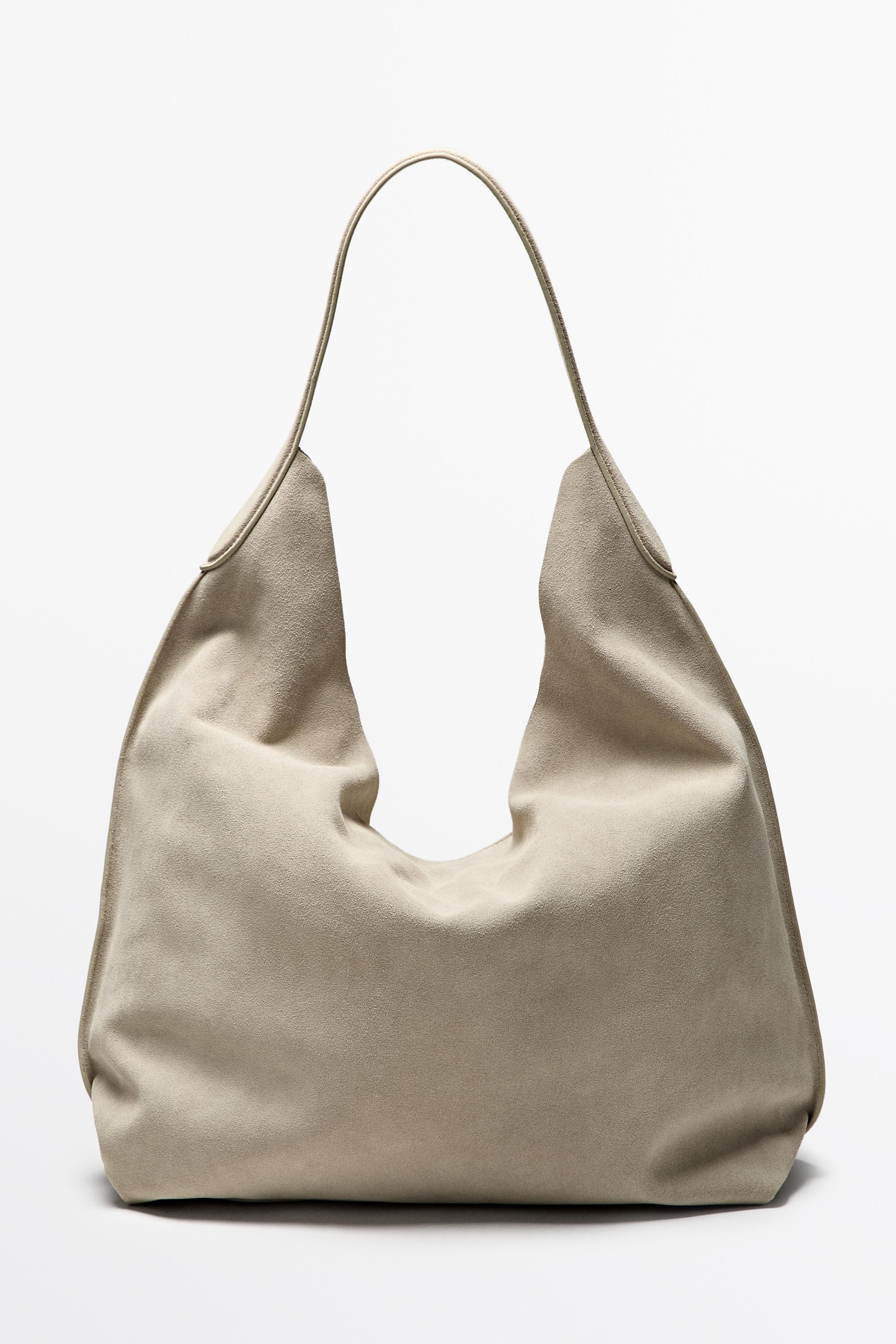 Maxi split suede leather shoulder bag