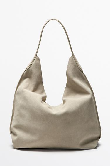 Zara Maxi split suede leather shoulder bag - 299