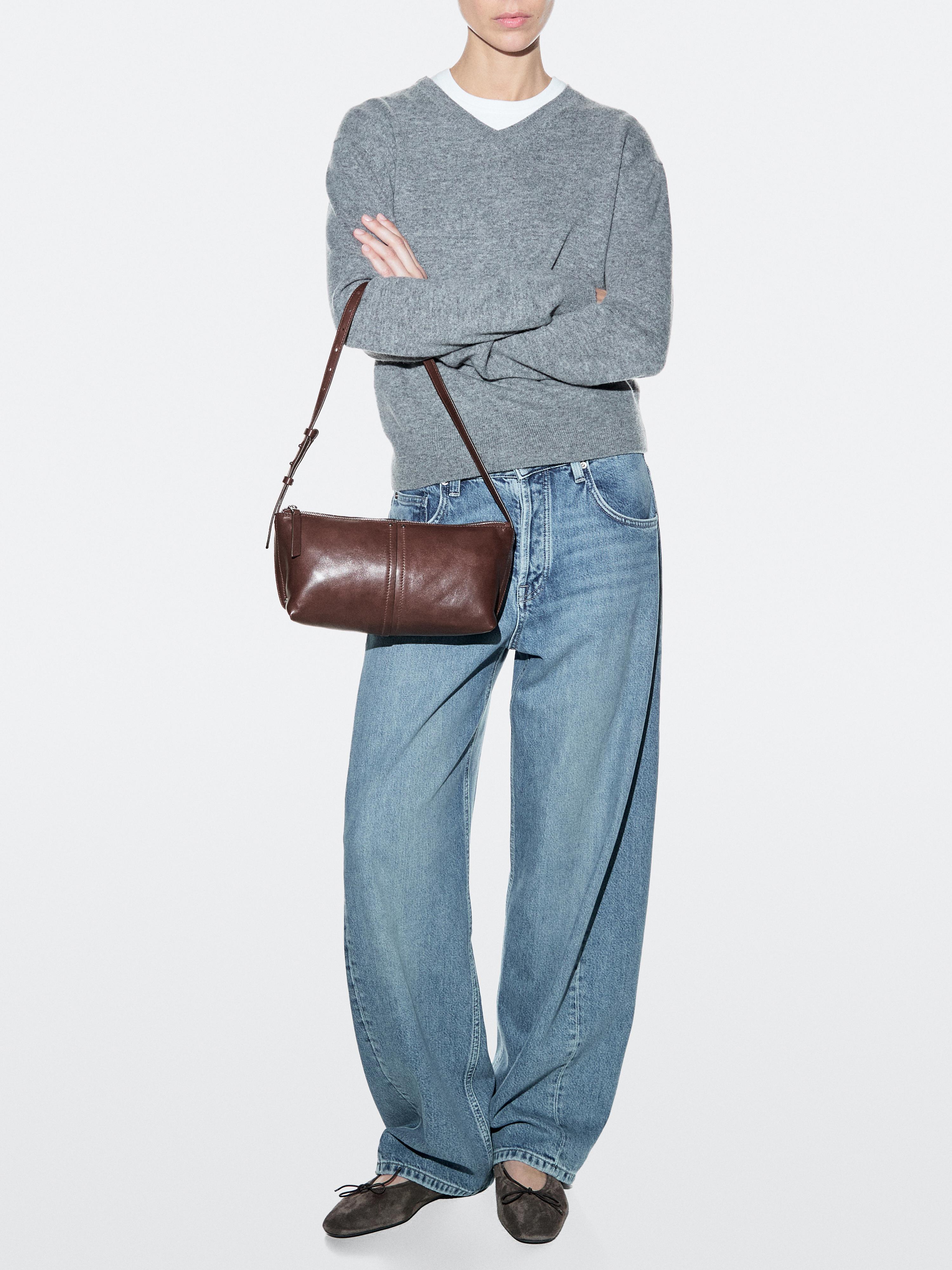 Nappa leather shoulder bag