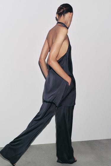ZW COLLECTION SATIN HALTER TOP - Petrol blue by Zara - Image 2