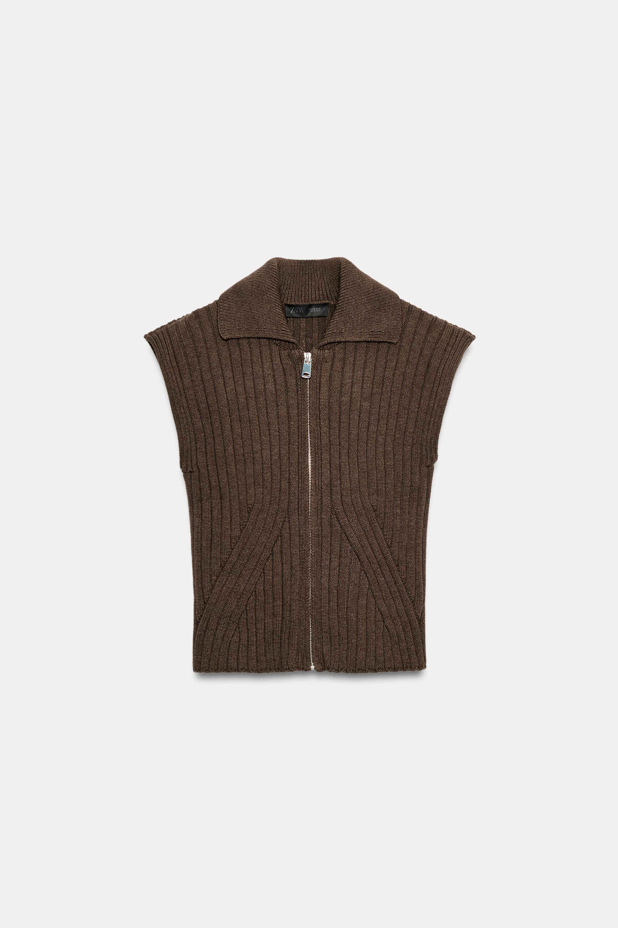 GILET EN MAILLE CÔTELÉE