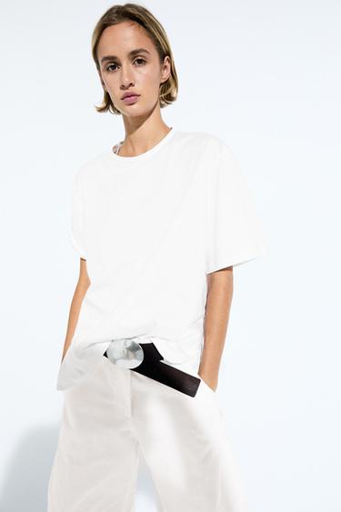 Flowing 100% cotton T-shirt — White 1