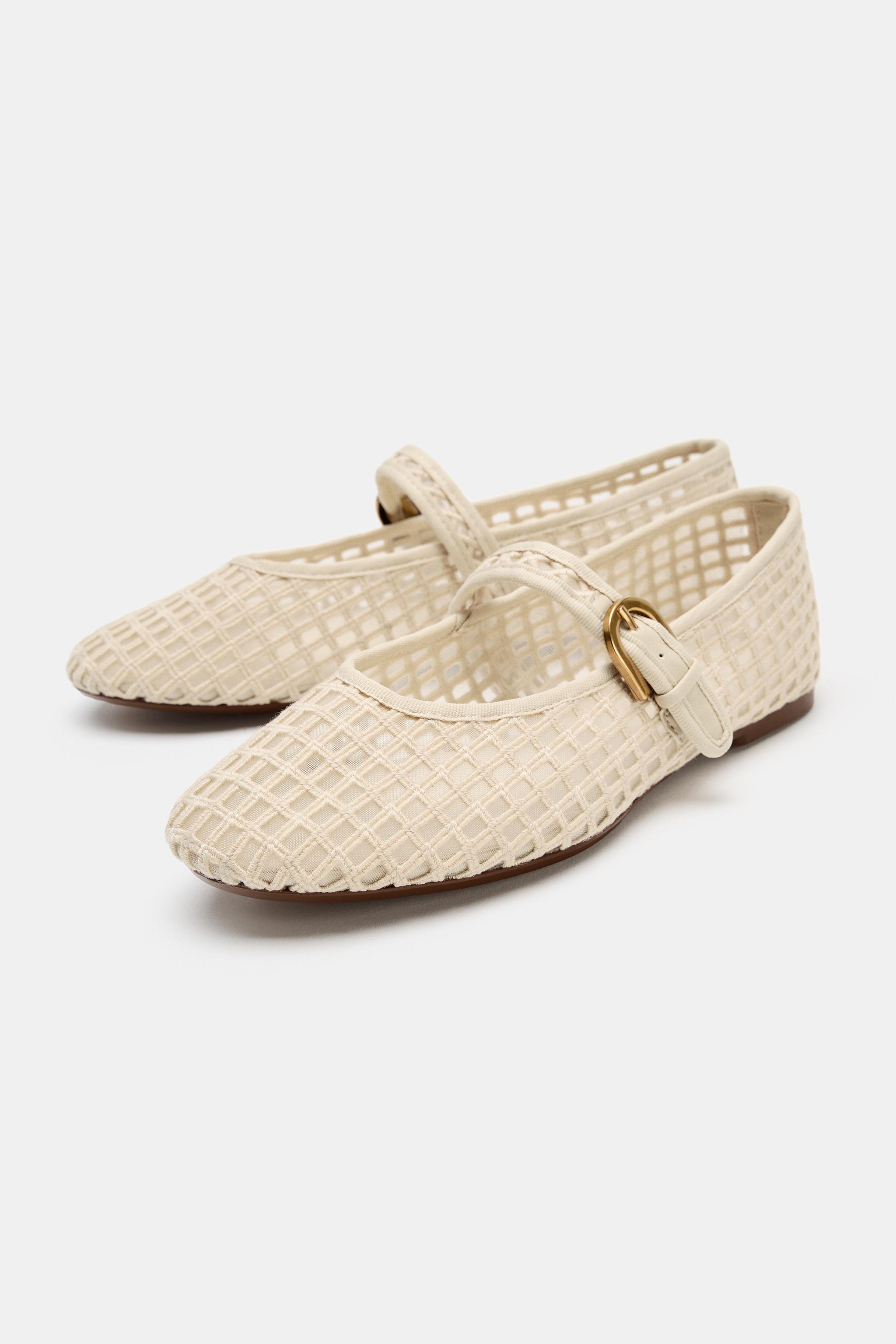 CROCHET EFFECT BALLET FLATS