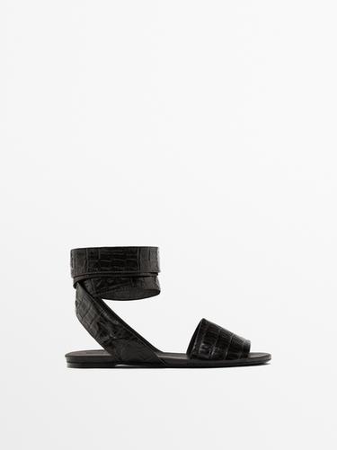 Zara Lace-up soft leather sandals - Brown