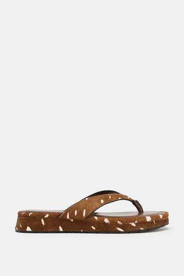SANDALES EN CUIR IMPRIMÉES - Multicolore de Zara - Image 2