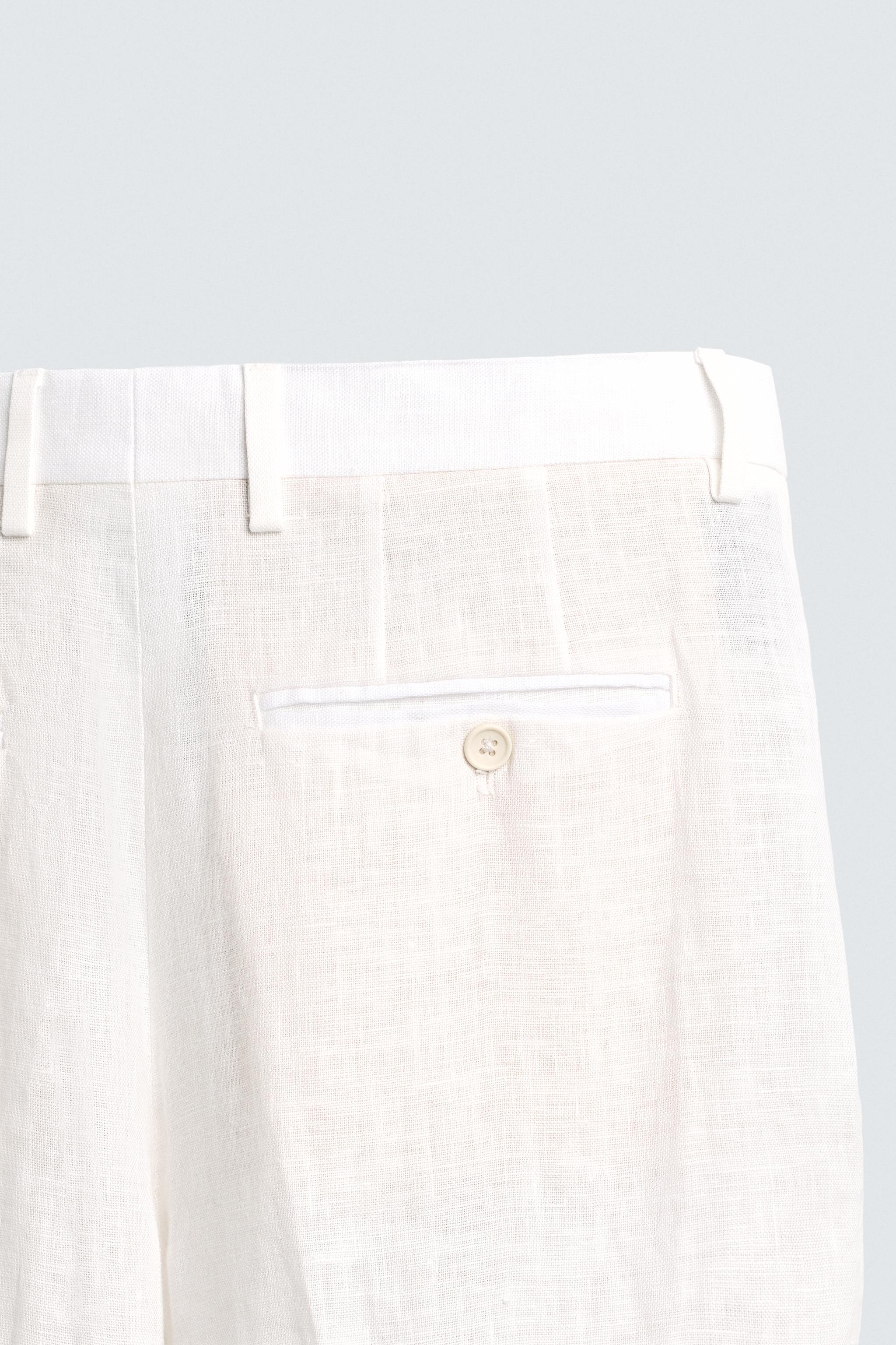 PANTALON REGULAR FIT 100 % LIN