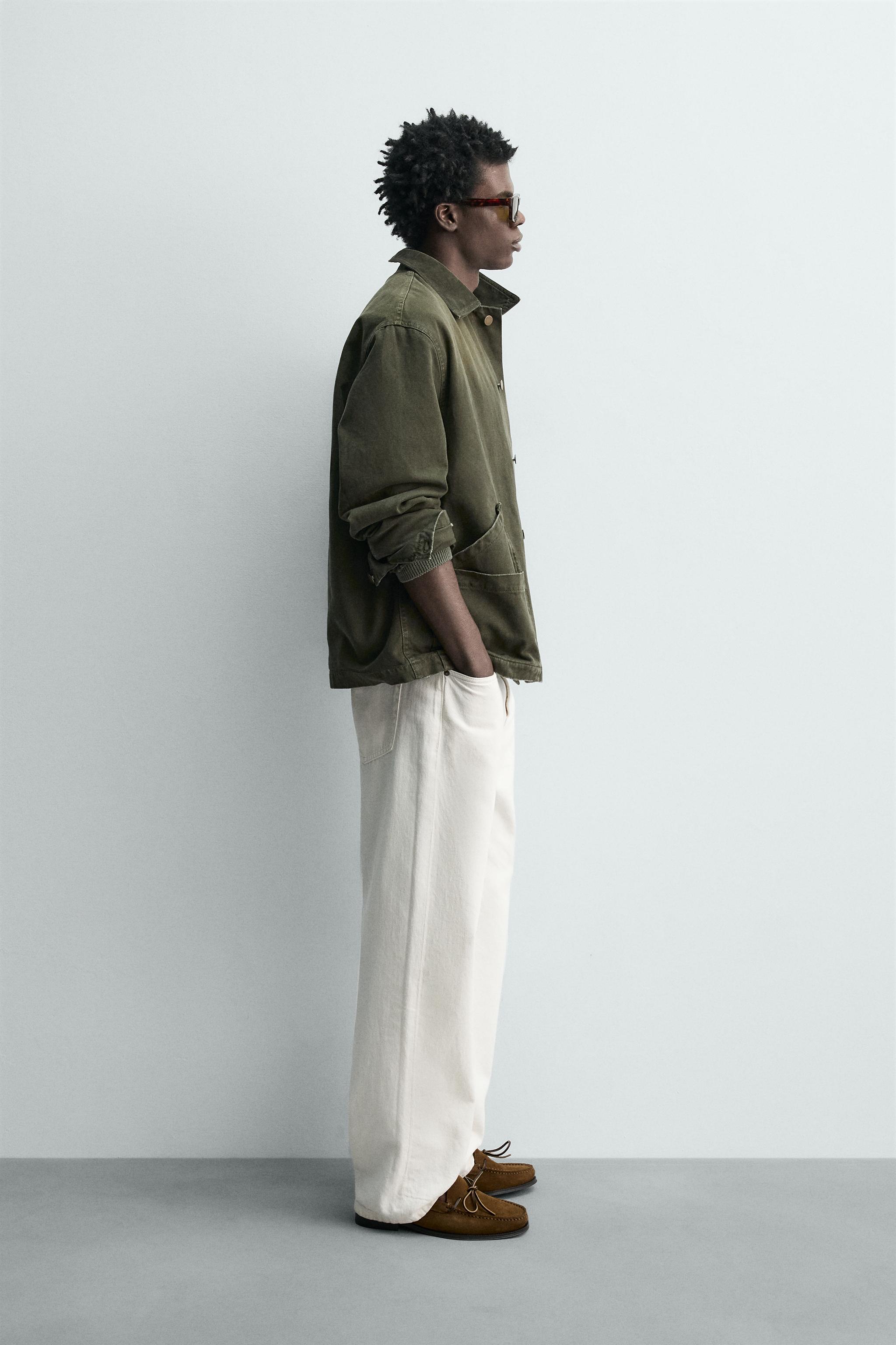 BLOUSON DÉLAVÉ COL COMBINÉ