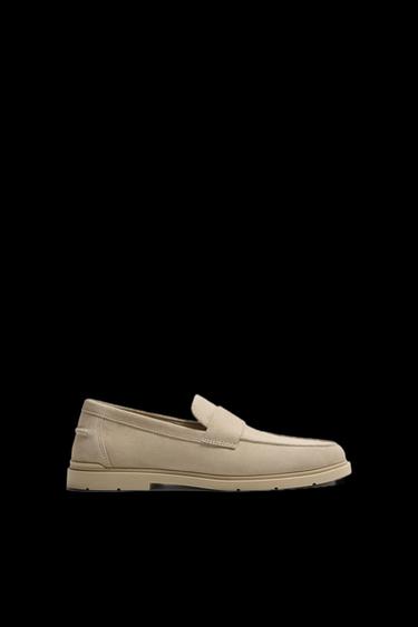 CASUAL LEATHER LOAFERS - Ecru White by Zara - Image 0