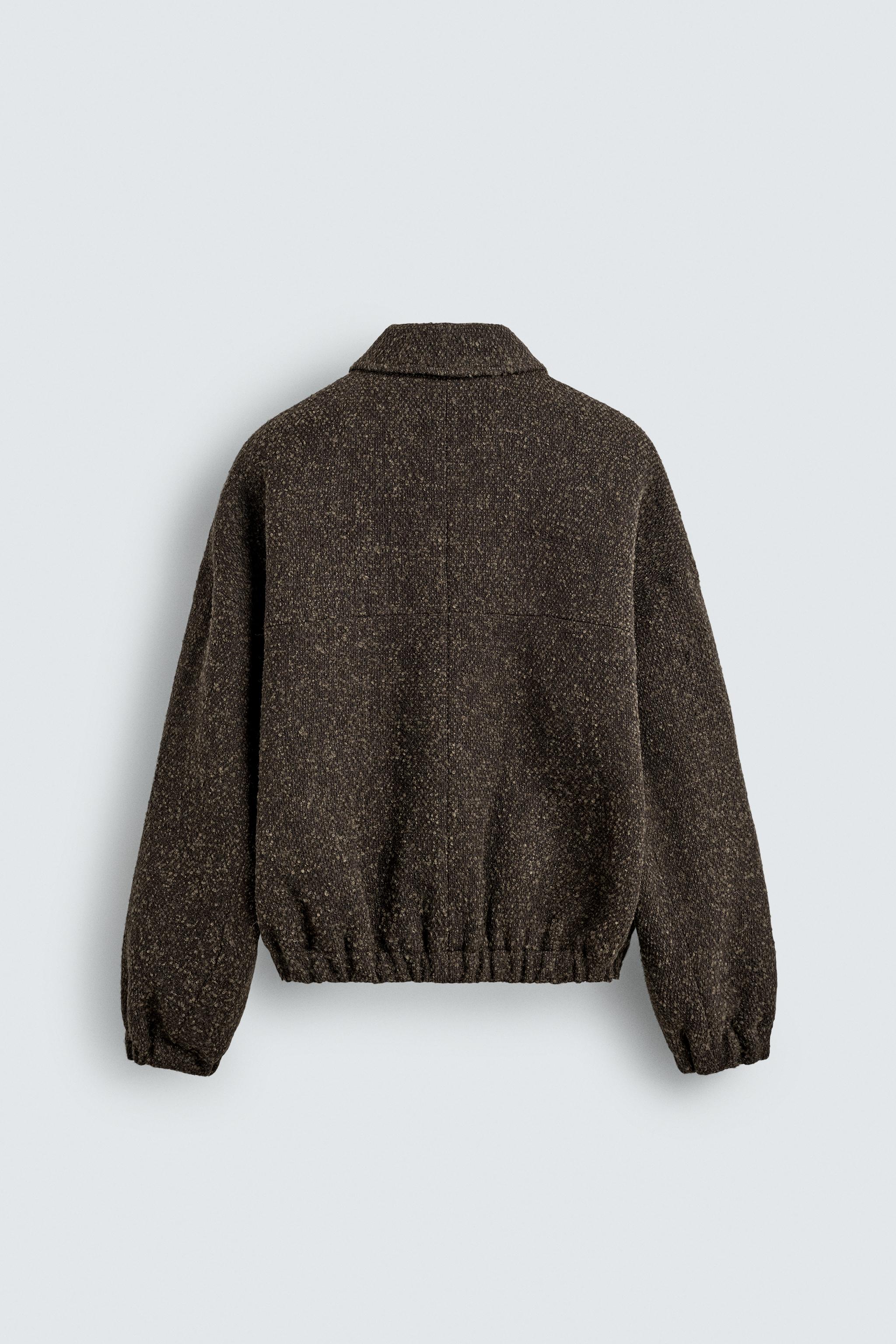 BOUCLÉ TEXTURED JACKET - Dark green | ZARA South Africa