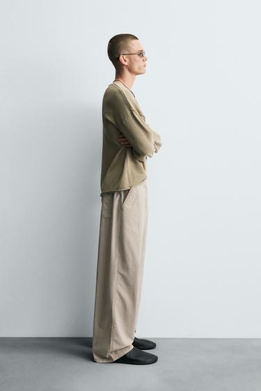 PANTALON COUPE DÉCONTRACTÉE RAYURES - rayures de Zara - Image 3