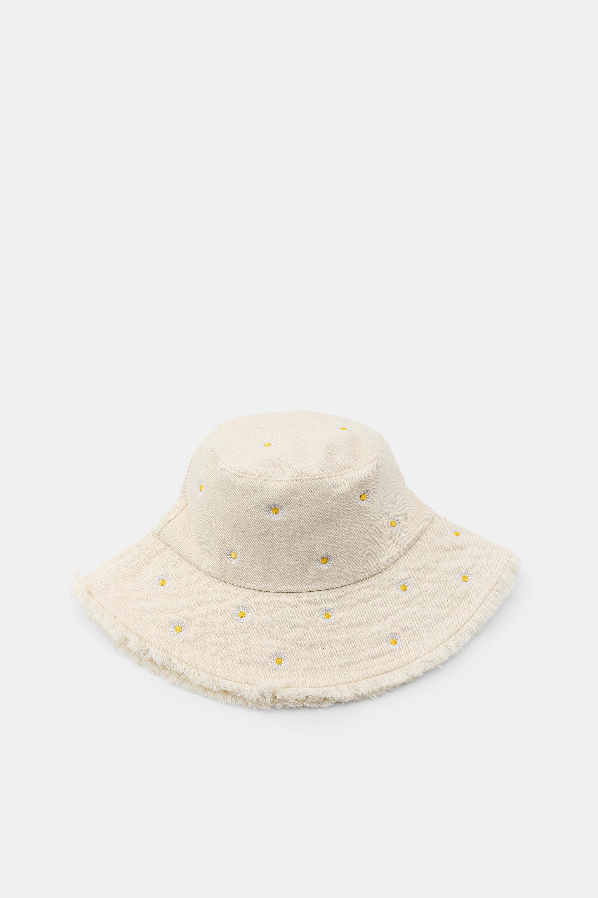 Женские головные уборы Zara DAISY EMBROIDERED BUCKET HAT — фото 3