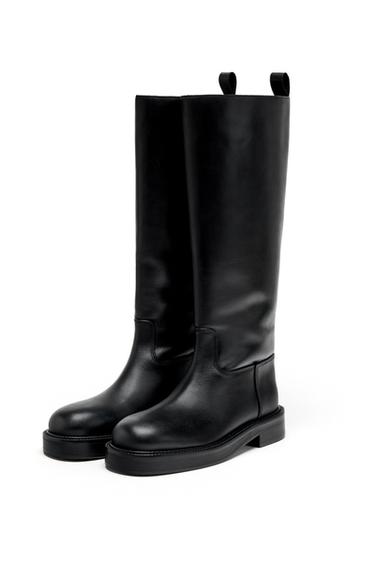 BOTA PIEL LIMITED EDITION - Negro de Zara