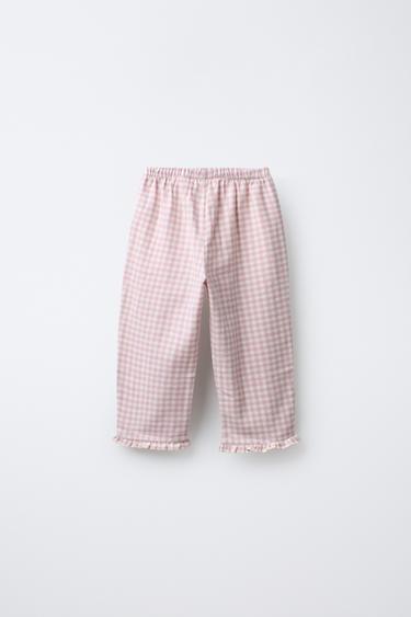 3-6 YEARS/ GINGHAM FLANNEL PYJAMAS - Pink by Zara - Image 4