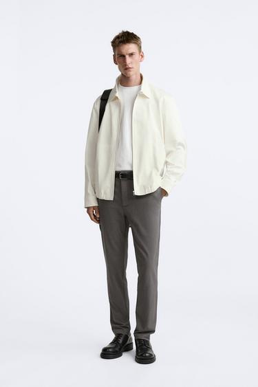 Zara SLIM FIT CHINO PANTS - Anthracite Gray - Image 0