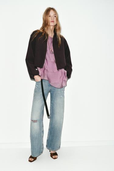 КУРТКА-БАЛЛОН НА МОЛНИИ — КОРИЧНЕВЫЙ от Zara