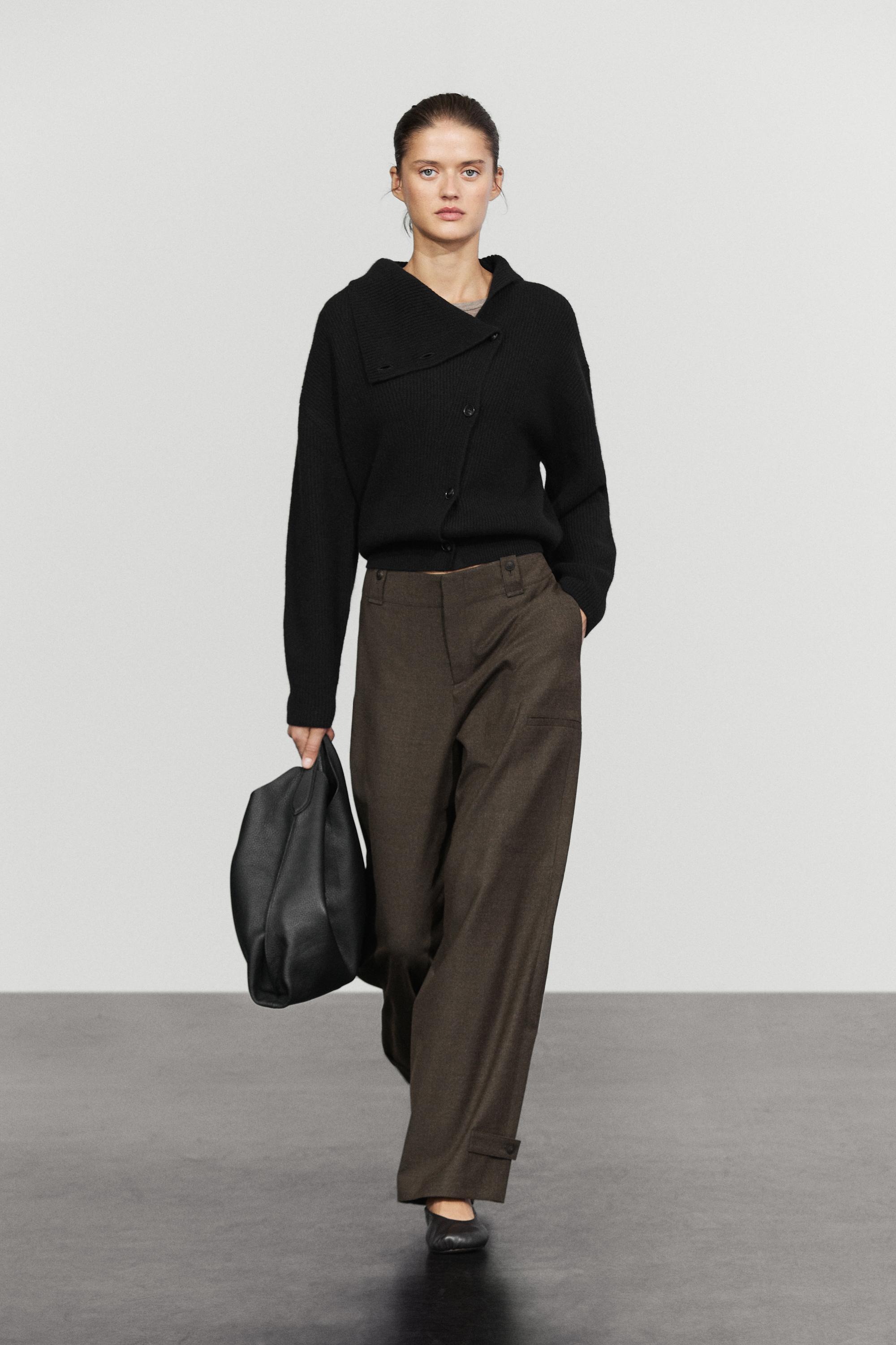 ガーベラ Suede flannel cargo pants - Black gold | ZARA United States