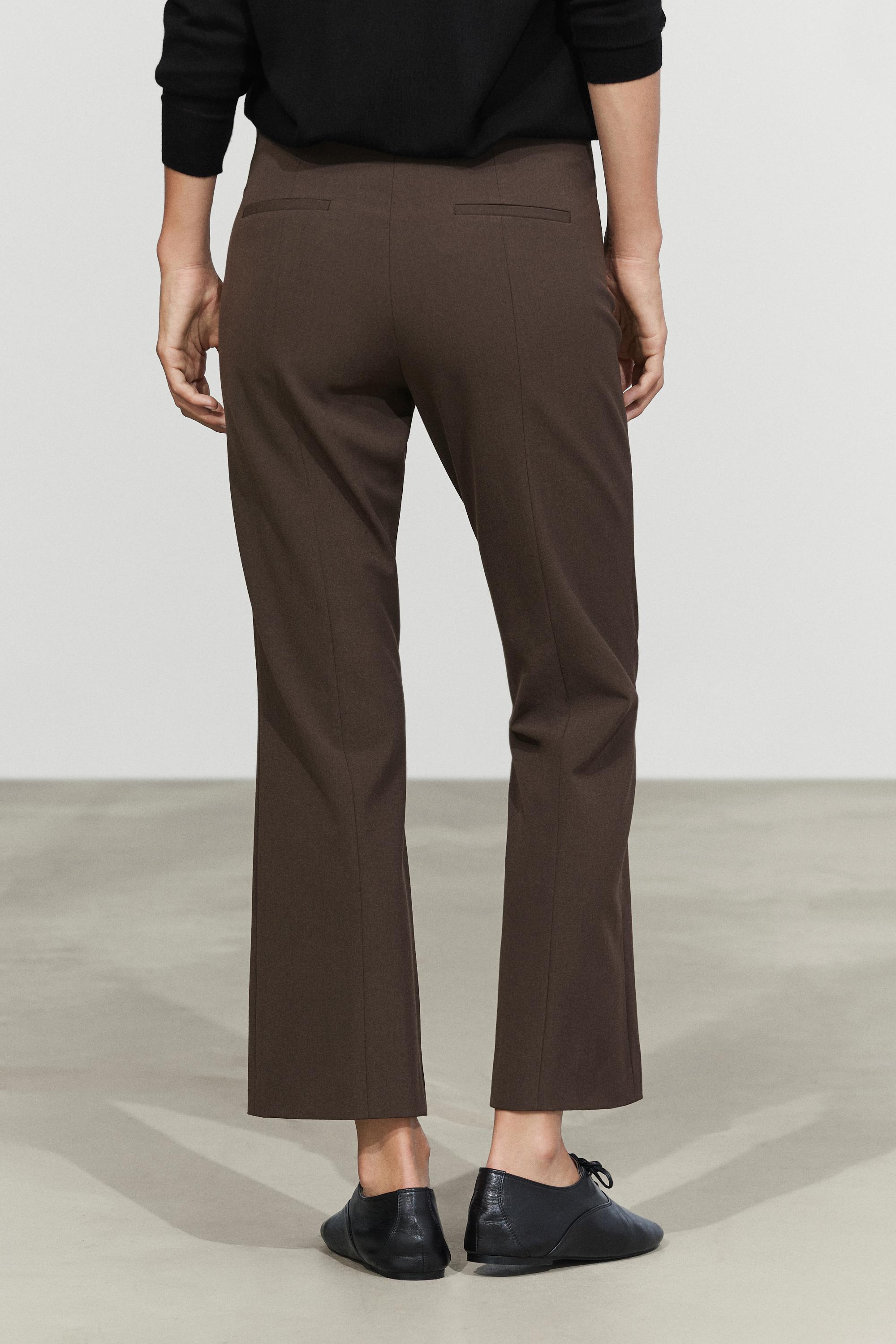 Wool-blend kick flare pants