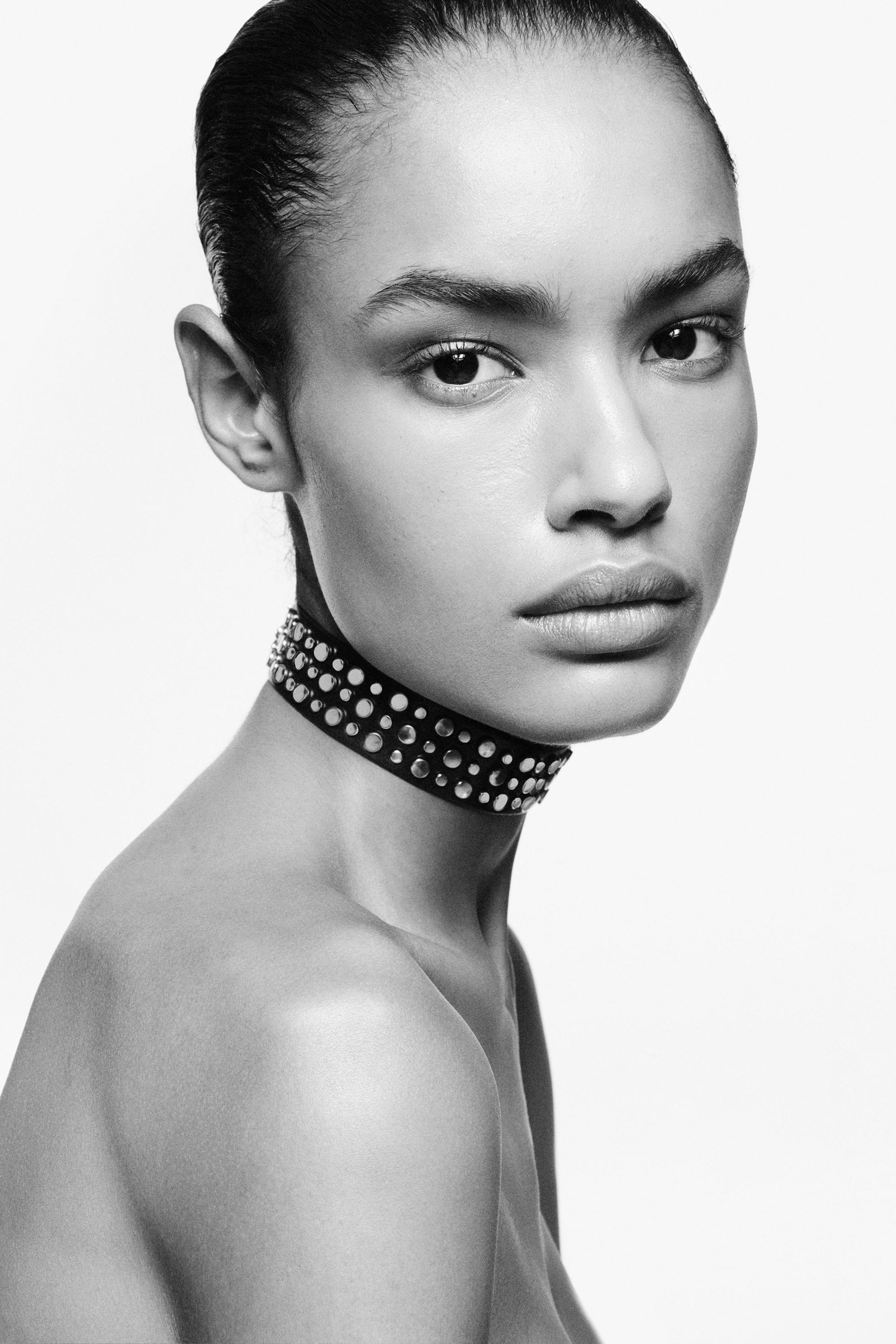LEATHER STUDDED CHOKER NECKLACE LUDOVIC DE SAINT SERNIN x ZARA