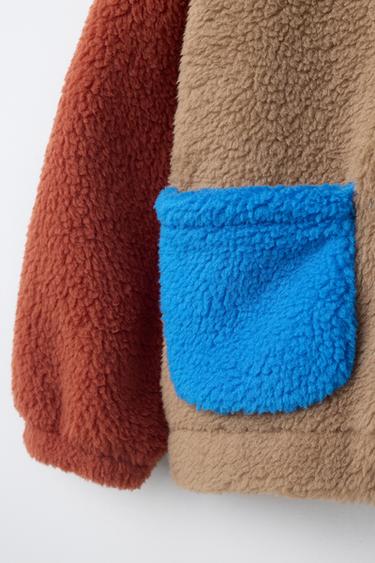 MICKEY MOUSE © DISNEY COLORBLOCK FAUX SHEARLING JACKET - camel by Zara